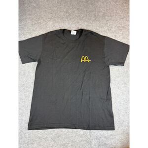 Vintage 90s McDonalds Employee Uniform Company Work Shirt Mens Large Black Retro